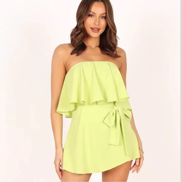 Do & Be Robbie Lime Green strapless romper - Picture 1 of 6